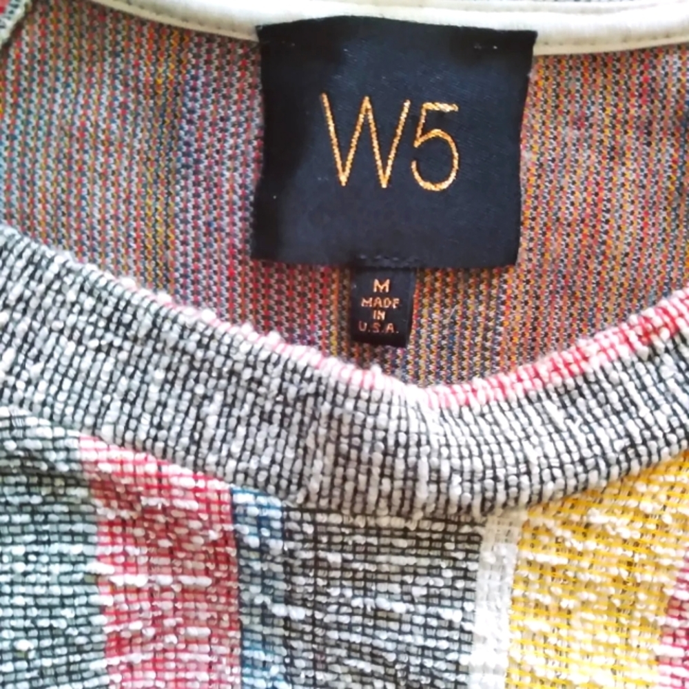 W5 Multicolor Striped High Neckline top, size M - Picture 6 of 7